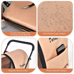 Charger l'image dans la galerie, Poussette Pour Chien Chat Animaux Poussette De Voyage Avec 2 Cages Détachables Roues Avant Universelles Beige
